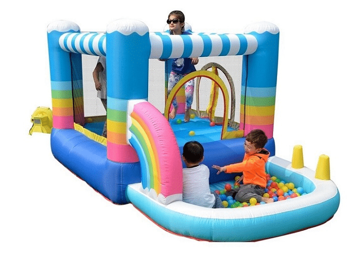 מתנפח בינוני קשת בענן 62112 מבית JUMPER | bestpool מתקן מתנפח צבעוני עם קשת בענן ובריכת כדורים לילדים | bestpool