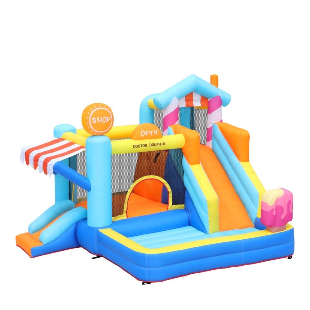 מתנפח קפיצה חנות ממתקים D72010 Doctor Dolphin | bestpool מתנפח קפיצה צבעוני בעיצוב חנות ממתקים עם מגלשה ורשת בטיחות | bestpool