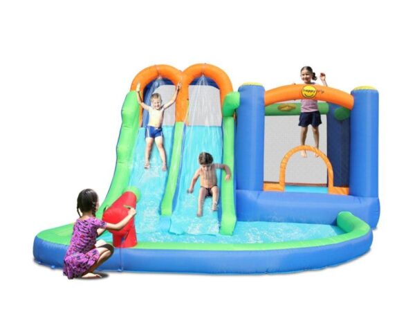 פארק מים מתנפח עם שתי מגלשות 480×350×230 ס"מ | Happy hop 9256